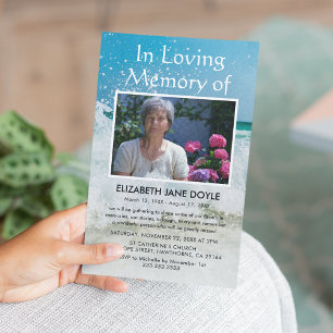 Invitación Celebración de la vida en la playa Funeral oceán