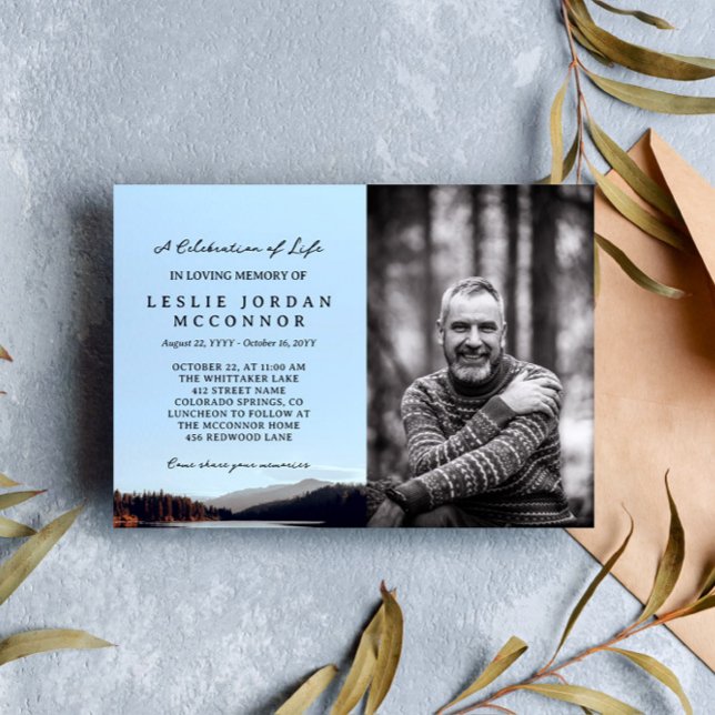 Invitación Celebración de la vida en un lago tranquilo, tu fo (Subido por el creador)