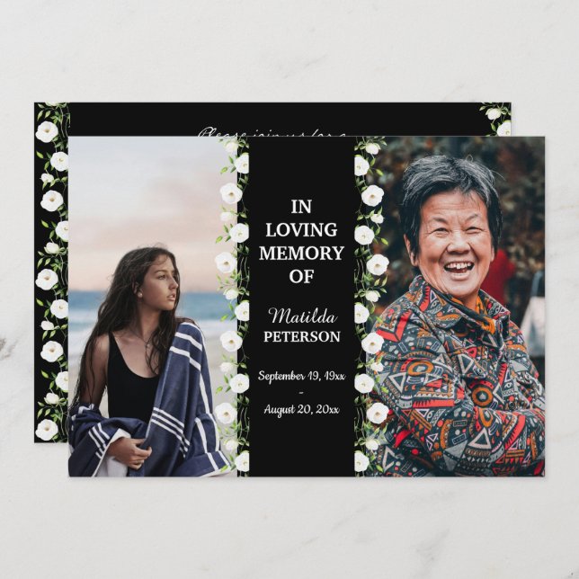 Invitación Celebración De La Vida Entonces Y Ahora 2 Fotos Fu (Anverso / Reverso)