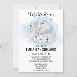 Invitación Celebración de la vida Flamingo Blanco Boho Tropic