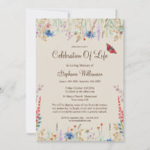 Celebración de la vida Flor silvestre y mariposa