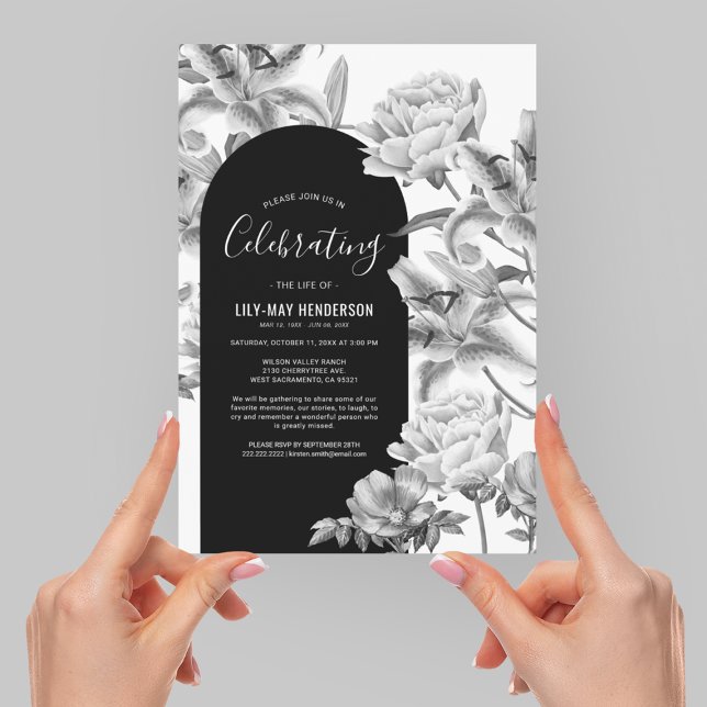 Invitación Celebración de la vida | Floral conmemorativa del  (Subido por el creador)