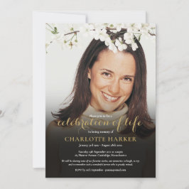 Invitación Celebración de la Vida Floral Flor Blanca Foto