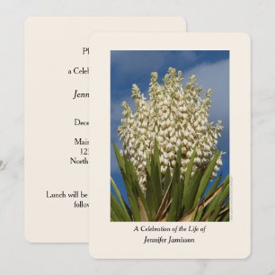 Invitación Celebración de la vida, floral, yuca en flor
