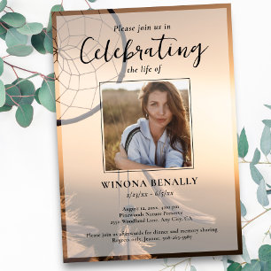 Invitación Celebración de la vida Foto, Cazador de sueños, Fu