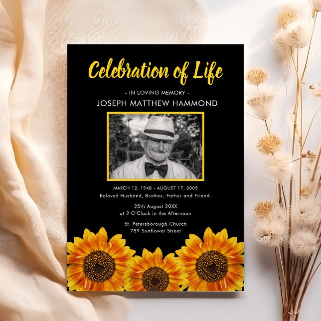 Invitación Celebración de la vida | Foto conmemorativa del gi (Subido por el creador)