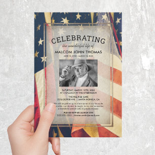 Invitación Celebración de la vida Foto de la bandera patrióti
