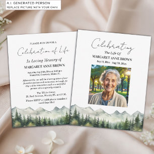 Invitación Celebración De La Vida Foto De Pinos De Montañas