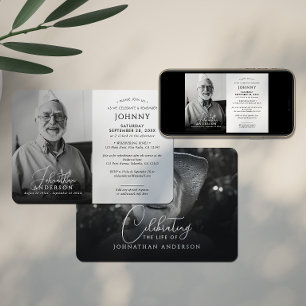 Invitación Celebración de la Vida Foto de Recuerdo de Funeral
