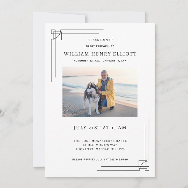 Invitación Celebración de la vida Foto: despedida del servici (Anverso)