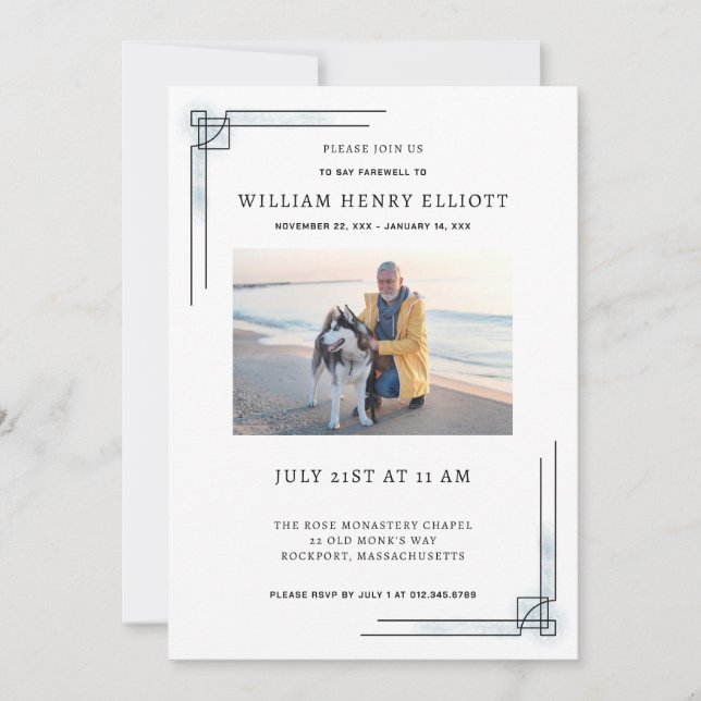 Invitación Celebración de la vida Foto: despedida del servici (Anverso)