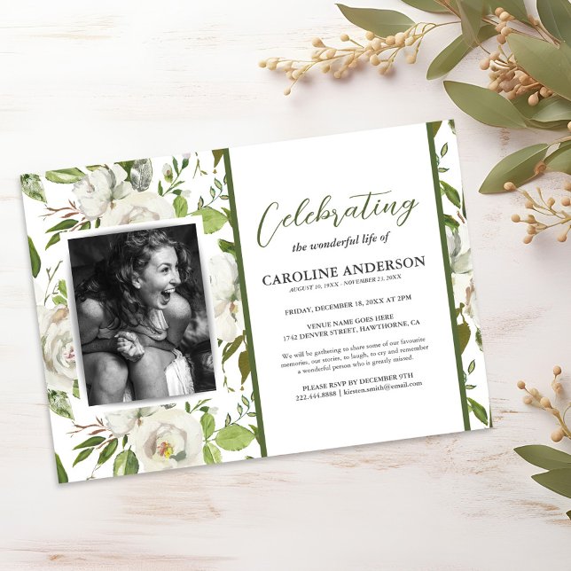 Invitación Celebración de la vida Foto florística botánica (Subido por el creador)