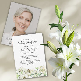 Invitación Celebración de la Vida Foto Funeral de Lily
