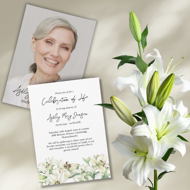 Invitación Celebración de la Vida Foto Funeral de Lily (Subido por el creador)