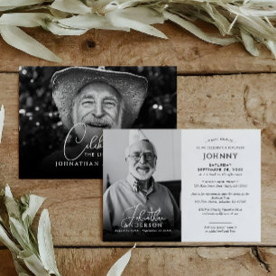 Invitación Celebración de la Vida Fotografía conmemorativa de