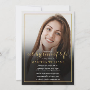 Invitación Celebración de la vida funeral con foto