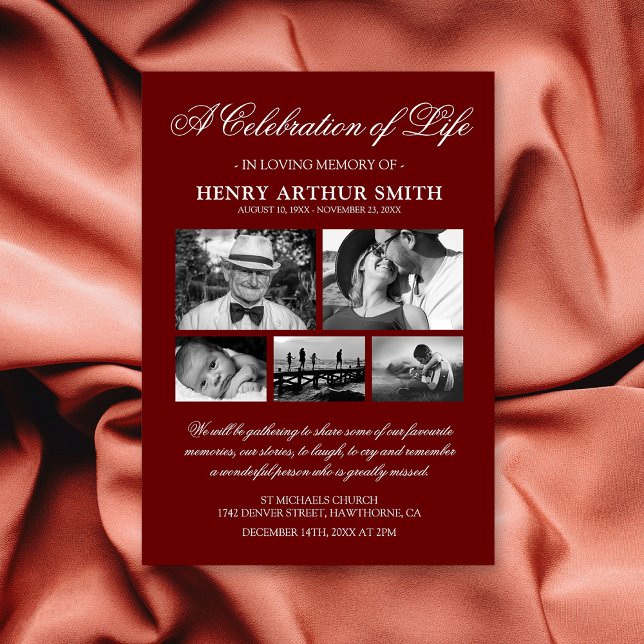 Invitación Celebración de la Vida Funeral con Foto (Subido por el creador)