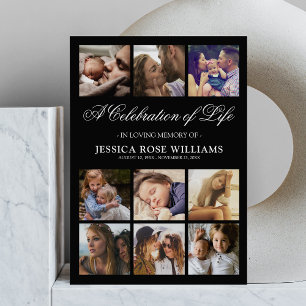 Invitación Celebración de la vida funeral de 10 fotos