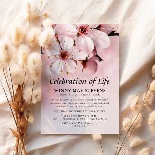 Invitación Celebración de la vida   Funeral de Blossom Rosa