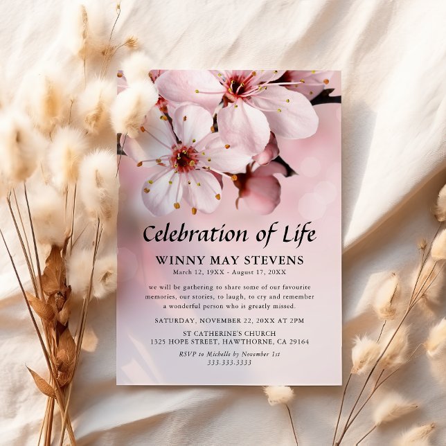 Invitación Celebración de la vida | Funeral de Blossom Rosa (Subido por el creador)