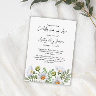 Invitación Celebración de la vida funeral de Daisy