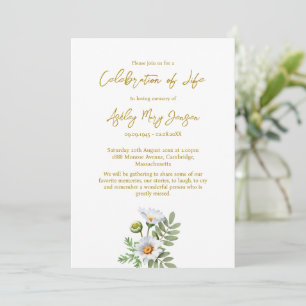 Invitación Celebración de la vida funeral de Daisy