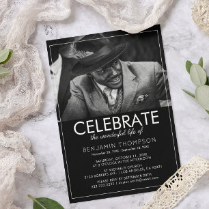 Invitación Celebración de la Vida Funeral de Fotografía Moder
