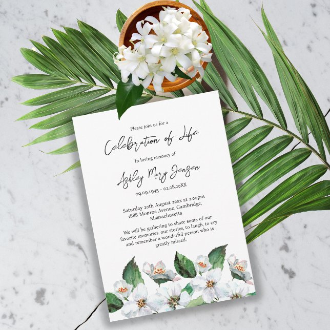 Invitación Celebración de la vida funeral de Jazmín (Subido por el creador)