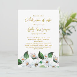 Invitación Celebración de la vida funeral de Jazmín