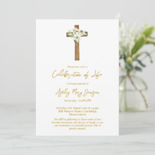 Invitación Celebración de la vida funeral de Lily Cross