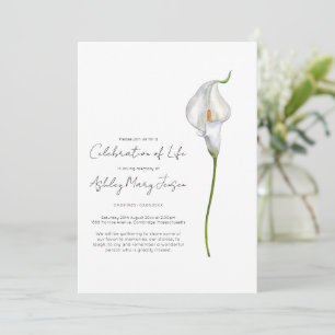 Invitación Celebración de la vida funeral de Lirio de Calla