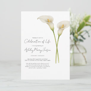 Invitación Celebración de la vida Funeral de Lirio de Paz