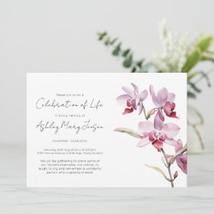 Invitación Celebración de la Vida Funeral de Orquídea Simple