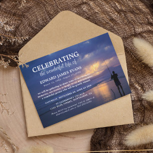 Invitación Celebración de la Vida Funeral de Pescador Oceán