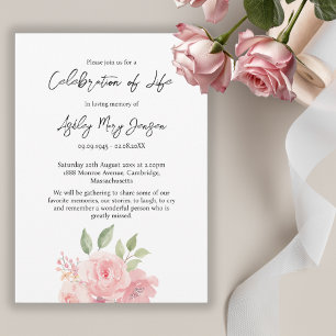 Invitación Celebración de la vida funeral de Rosa