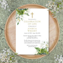 Celebración de la vida funeral de vegetación crist