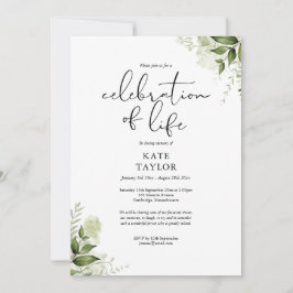 Invitación Celebración de la Vida Funeral de Vegetación Rústi