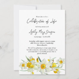 Invitación Celebración de la vida funeral del narciso