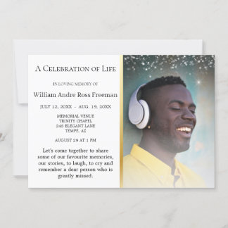 Invitación Celebración de la vida Funeral elegante y elegante