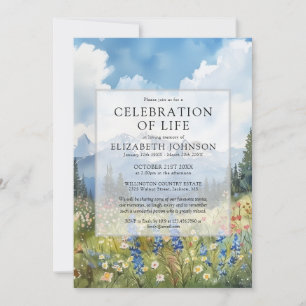 Invitación Celebración de la Vida Funeral en el Prado Floral