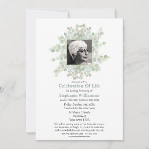 Invitación Celebración de la vida funeral Eucalipto Foto