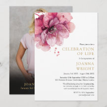 Celebración de la vida funeral floral rosa foto