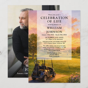 Invitación Celebración de la vida funeral foto de carrito de