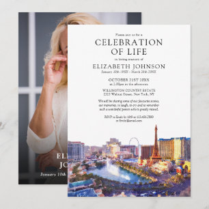 Invitación Celebración de la vida funeral foto de Las Vegas