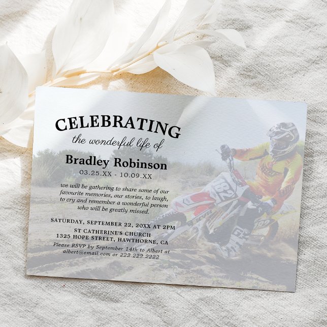 Invitación Celebración de la vida | Funeral fotográfico de Mo (Subido por el creador)
