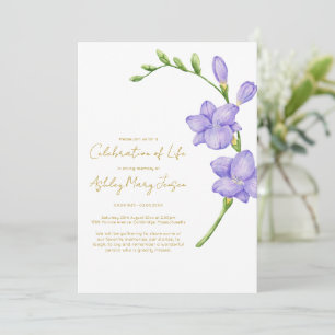 Invitación Celebración de la vida Funeral Freesia