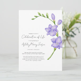 Invitación Celebración de la vida funeral Freesia