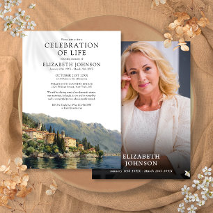 Invitación Celebración de la vida funeral Lago de Como Italia