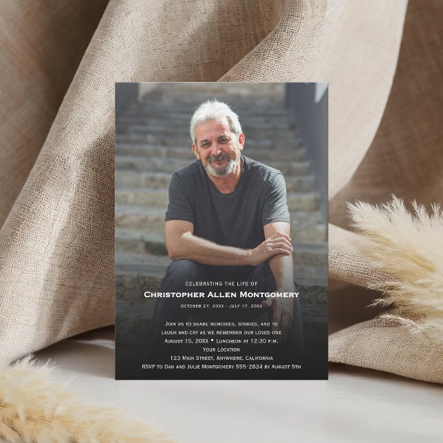 Invitación Celebración de la Vida Funeral Memorial (Celebration of Life funeral memorial photo invitations, PRINTED and/or INSTANT DOWNLOAD)