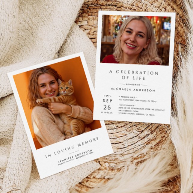 Invitación Celebración de la Vida/Funeral/Memorial 2-Foto (Subido por el creador)